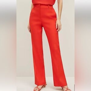 Ann Taylor Red High-Waisted Trousers NWT
